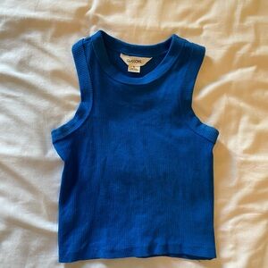Cropped Blue Tank Top